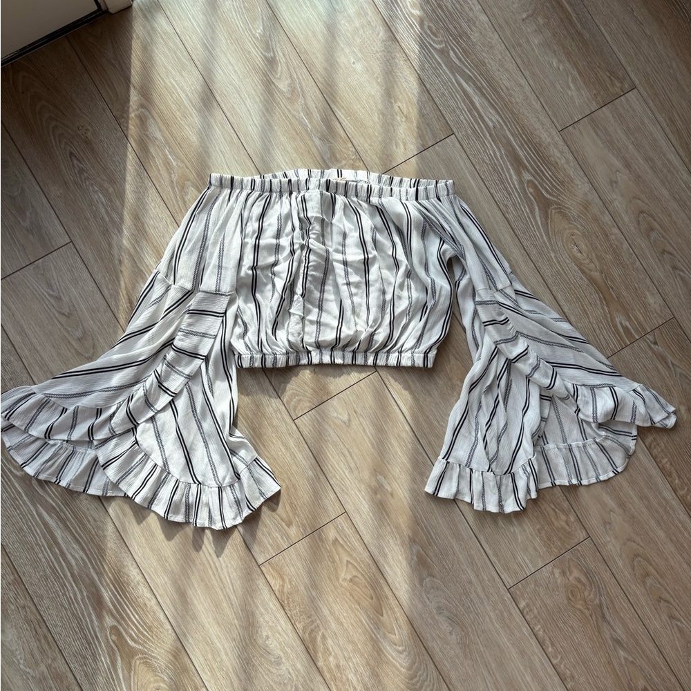 Altar'd State Black and White Striped Top